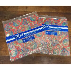 Vintage Cleo Gift Wrap Made In USA All Occasion Paisley Print Wrapping Paper